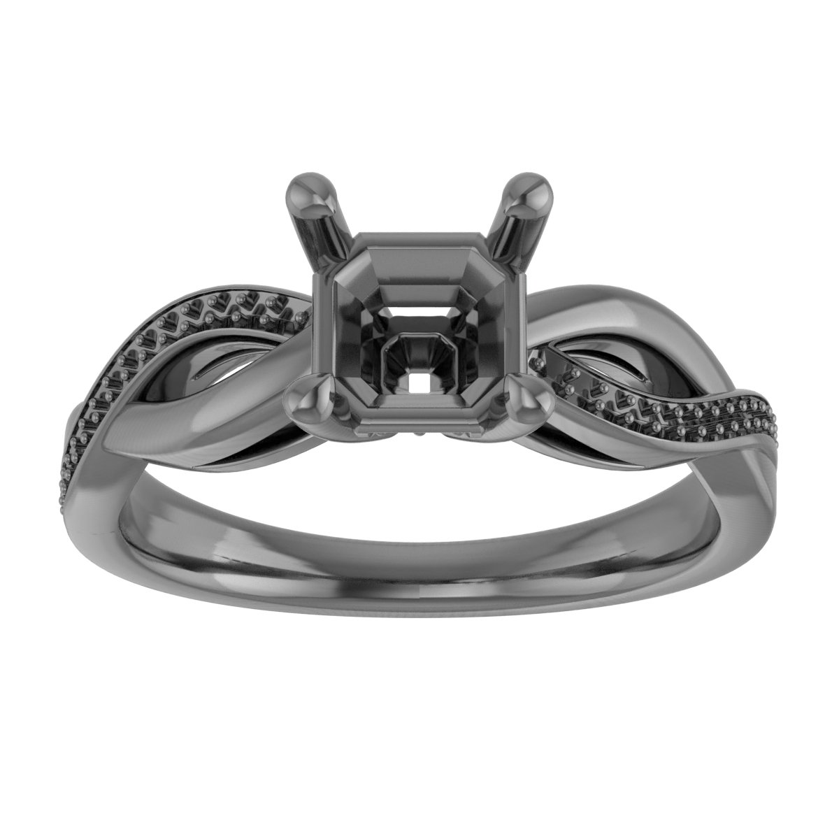 9x7 mm Emerald Engagement Ring Mounting view 3
