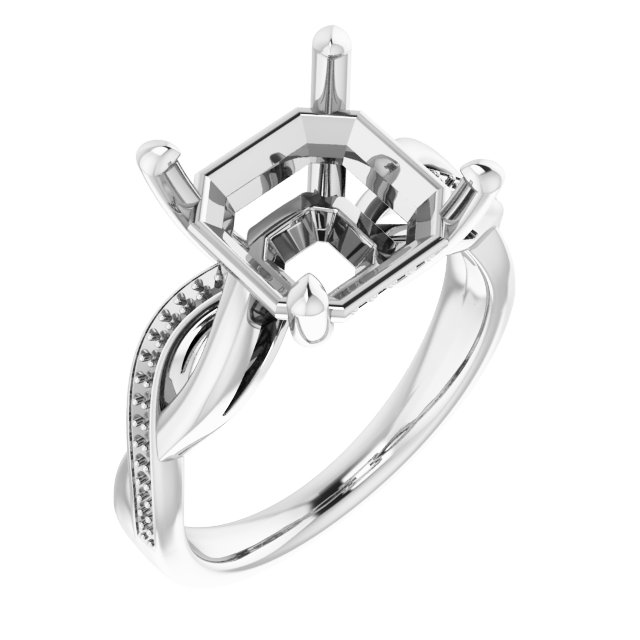 Accented Infinity-Inspired Engagement Ring