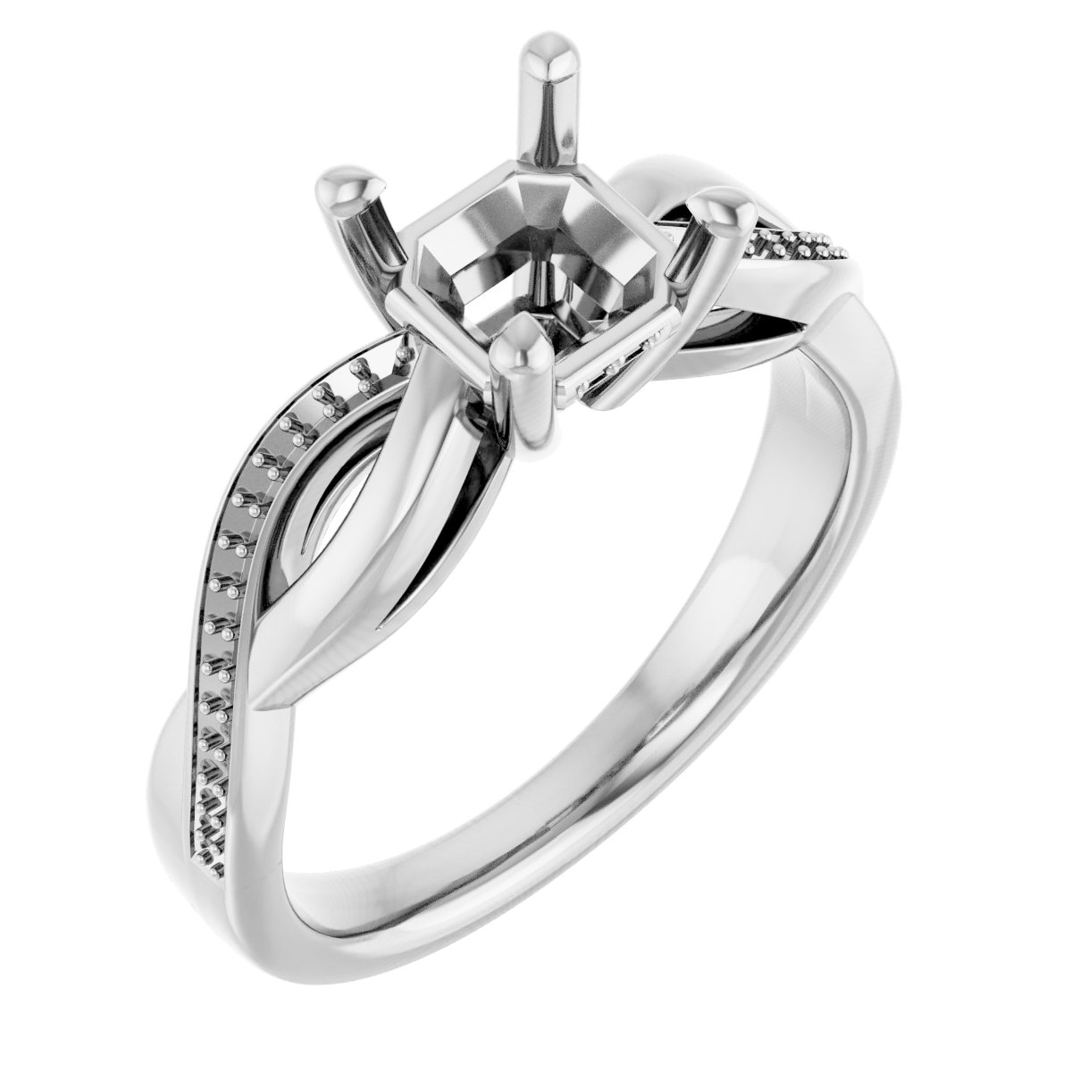 Accented Infinity-Inspired Engagement Ring