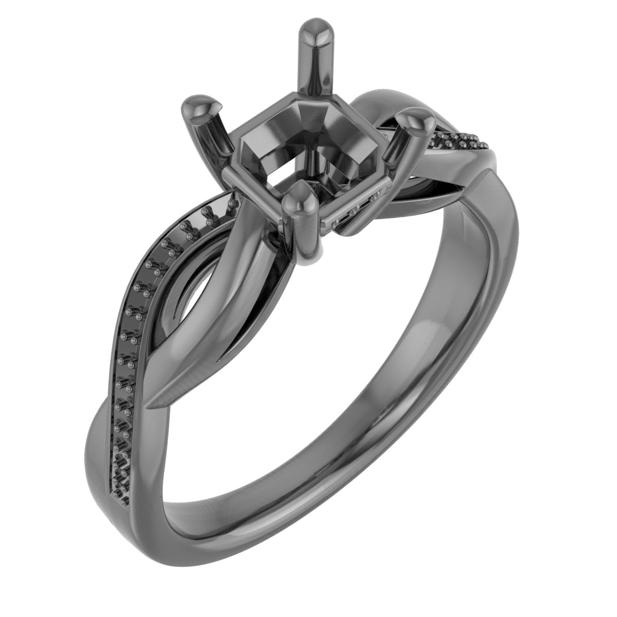 9x7 mm Emerald Engagement Ring Mounting