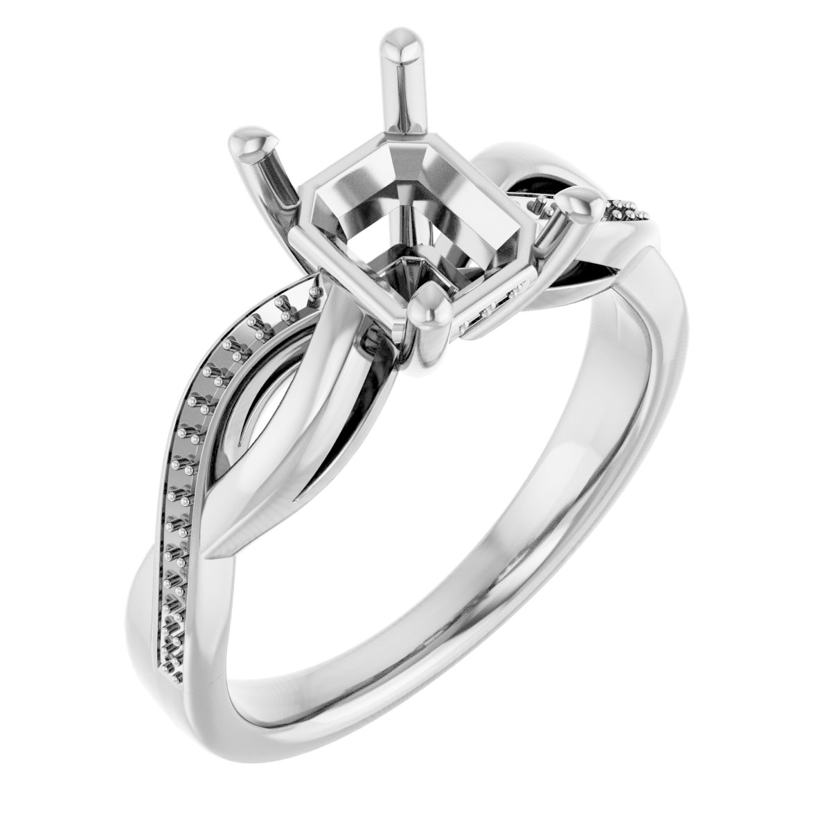 Accented Infinity-Inspired Engagement Ring