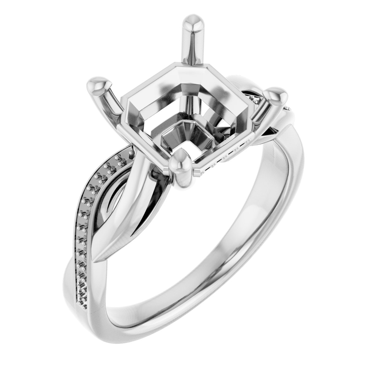 Accented Infinity-Inspired Engagement Ring