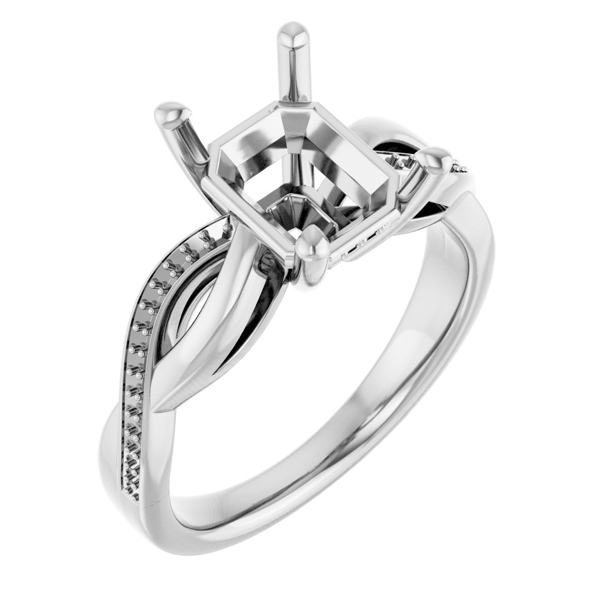 Accented Infinity-Inspired Engagement Ring