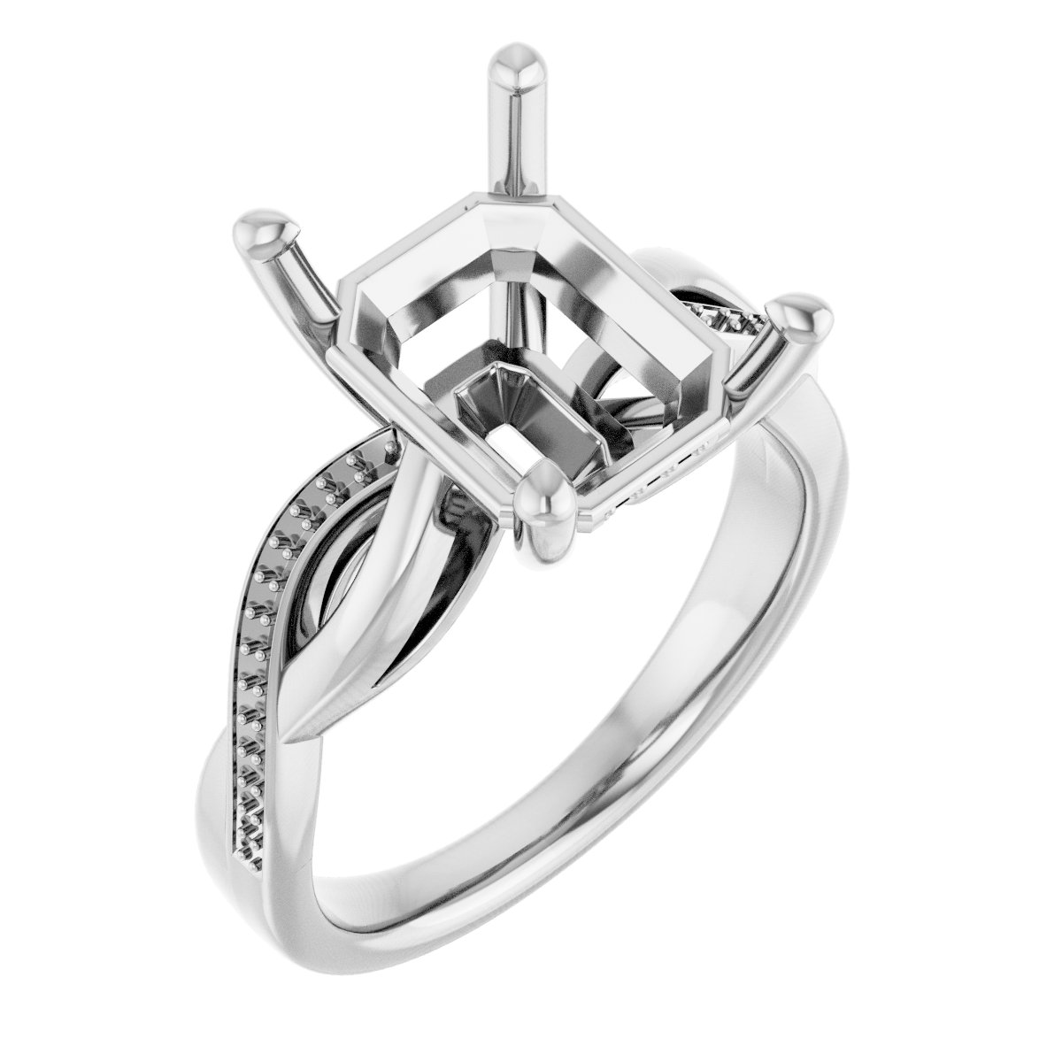Accented Infinity-Inspired Engagement Ring