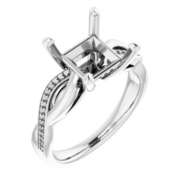 Accented Infinity-Inspired Engagement Ring
