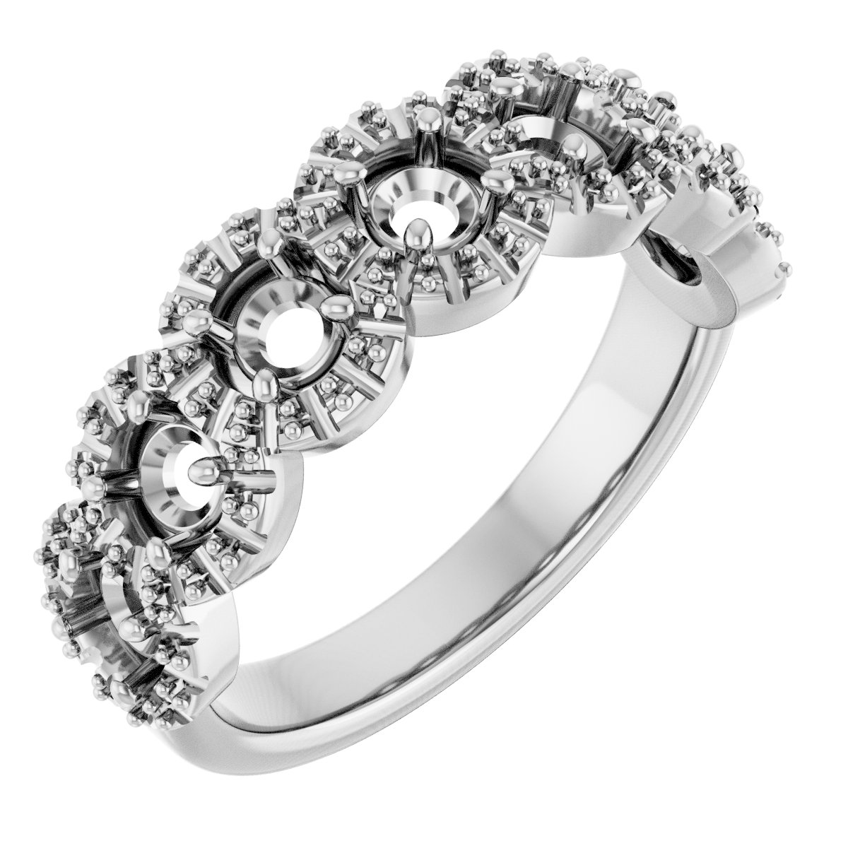 14K White 1 1/5 CTW Natural Diamond Anniversary Band