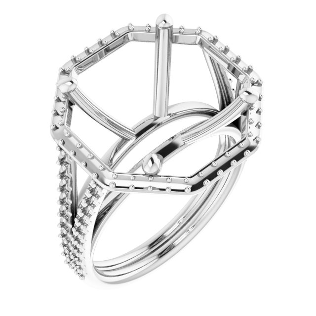 Halo-Style Double-Row Engagement Ring