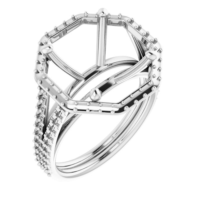Halo-Style Double-Row Engagement Ring