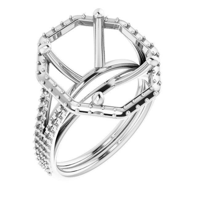 Halo-Style Double-Row Engagement Ring