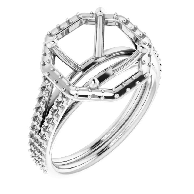 Halo-Style Double-Row Engagement Ring