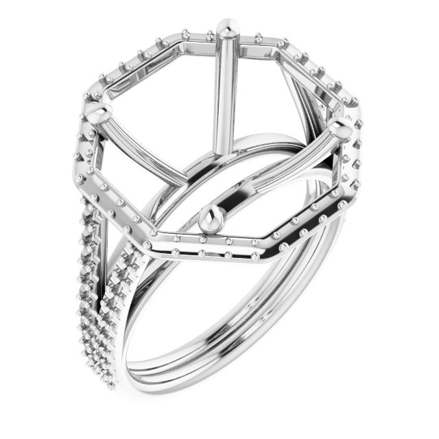Halo-Style Double-Row Engagement Ring