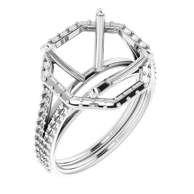 Halo-Style Double-Row Engagement Ring
