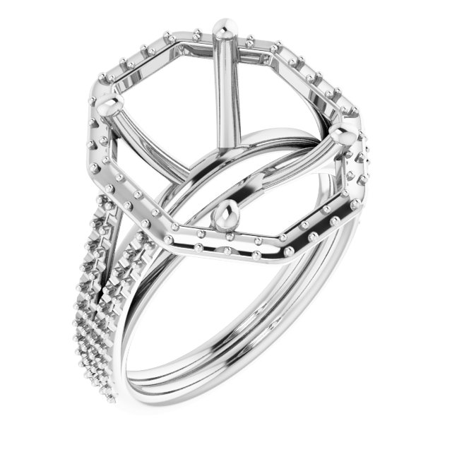 Halo-Style Double-Row Engagement Ring
