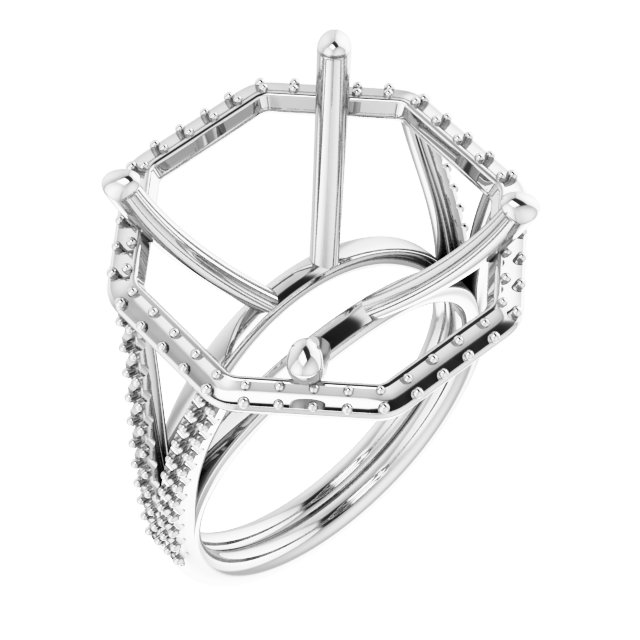 Halo-Style Double-Row Engagement Ring
