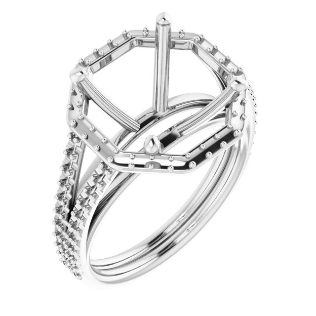 Halo-Style Double-Row Engagement Ring