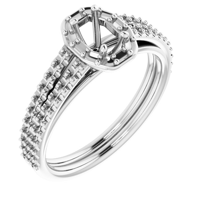 Halo-Style Double-Row Engagement Ring