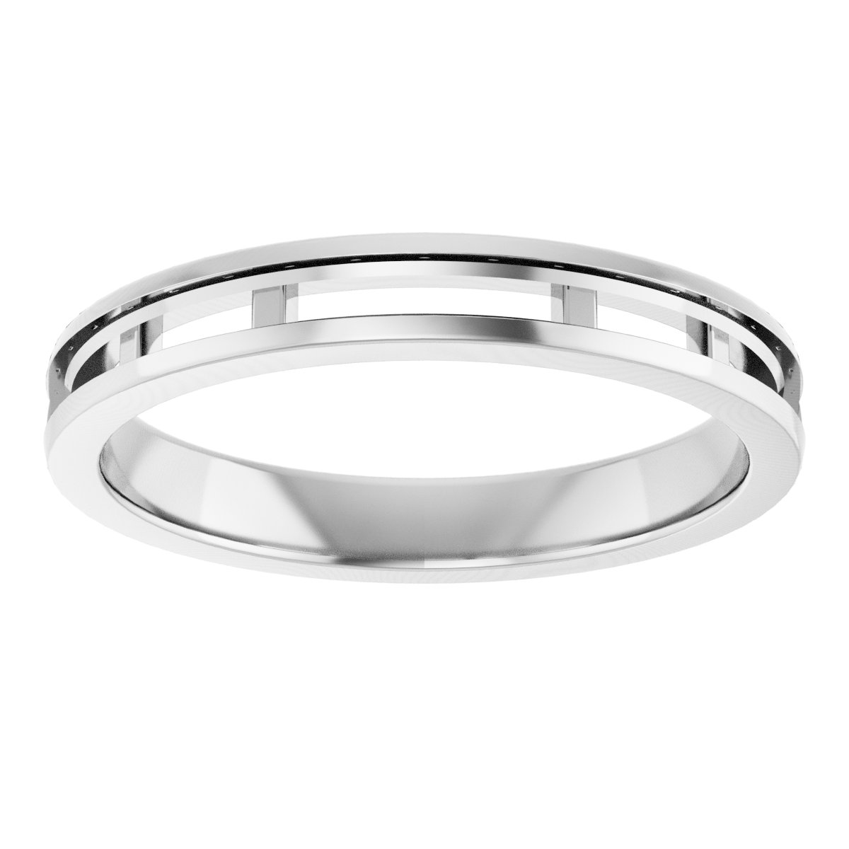 14K White 3/8 CTW Diamond Channel-Set Anniversary Band