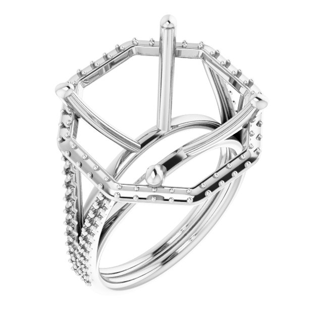 Halo-Style Double-Row Engagement Ring