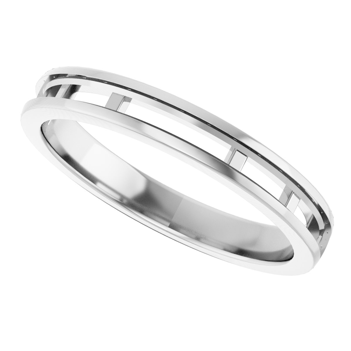 14K White 3/8 CTW Diamond Channel-Set Anniversary Band