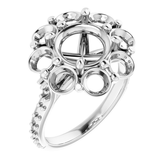 Halo-Style Floral Engagement Ring