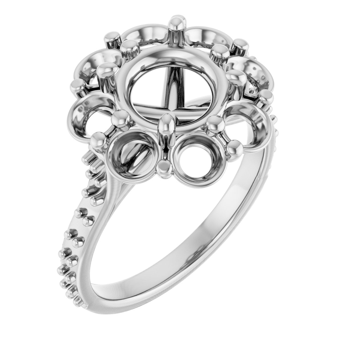 Halo-Style Floral Engagement Ring