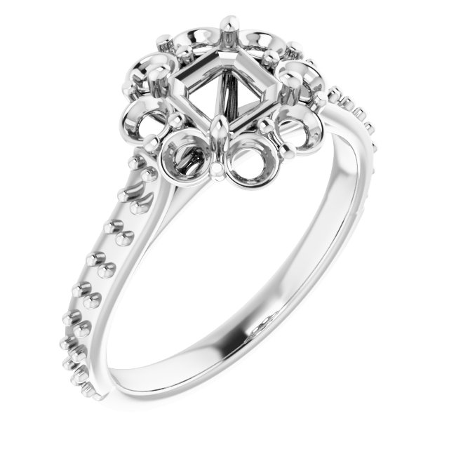 Halo-Style Floral Engagement Ring