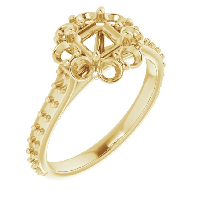 Halo-Style Floral Engagement Ring