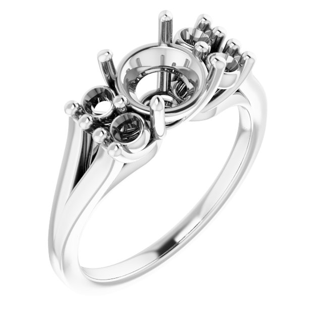 Accented Split Shank Ring