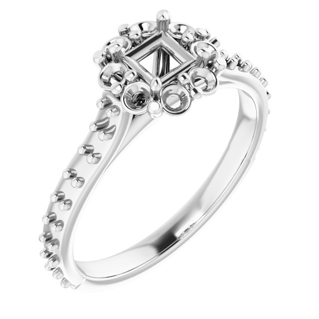 Halo-Style Floral Engagement Ring