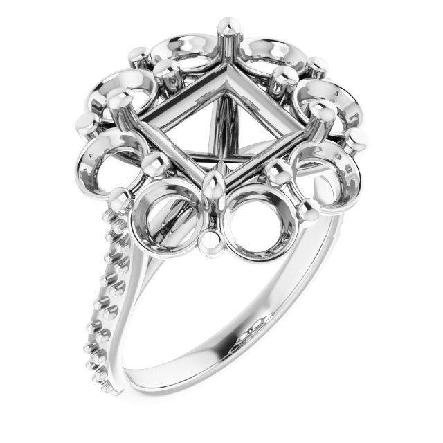 Halo-Style Floral Engagement Ring