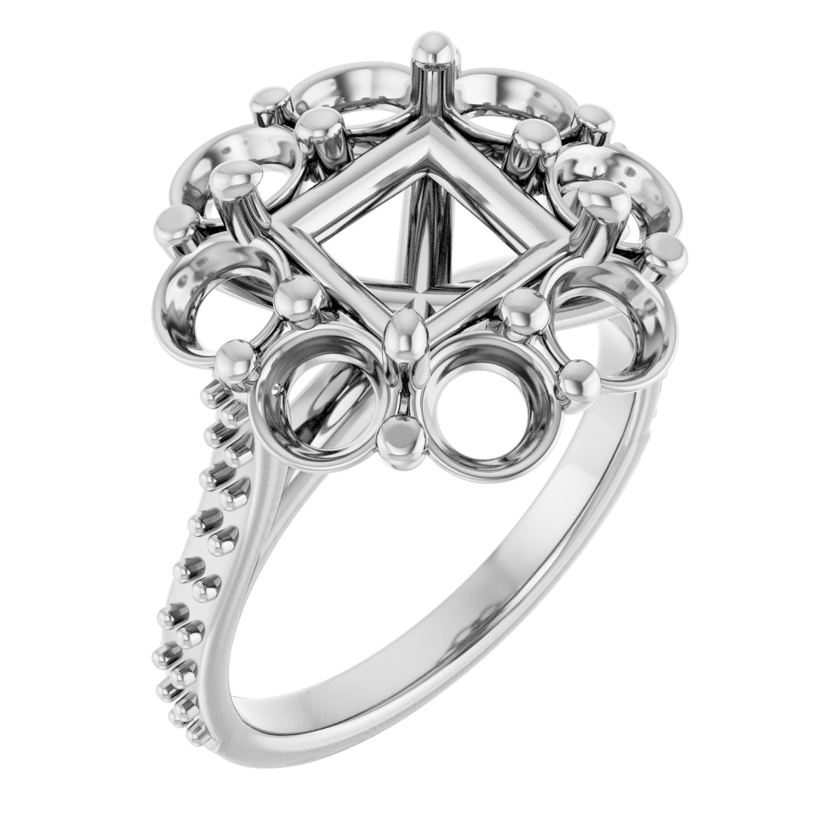 Halo-Style Floral Engagement Ring
