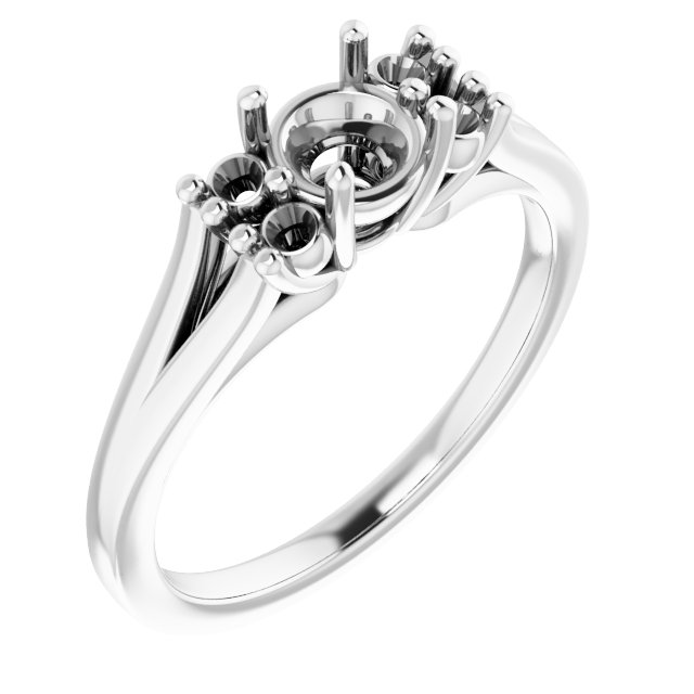 Accented Split Shank Ring