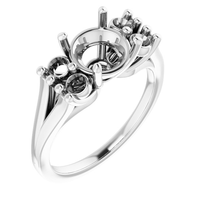 Accented Split Shank Ring