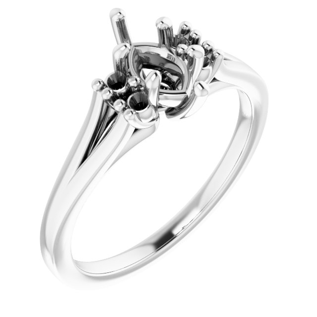 Accented Split Shank Ring
