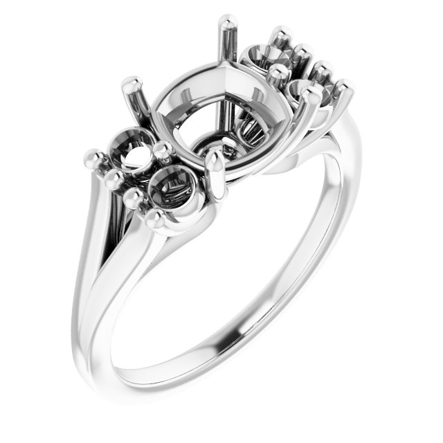Accented Split Shank Ring