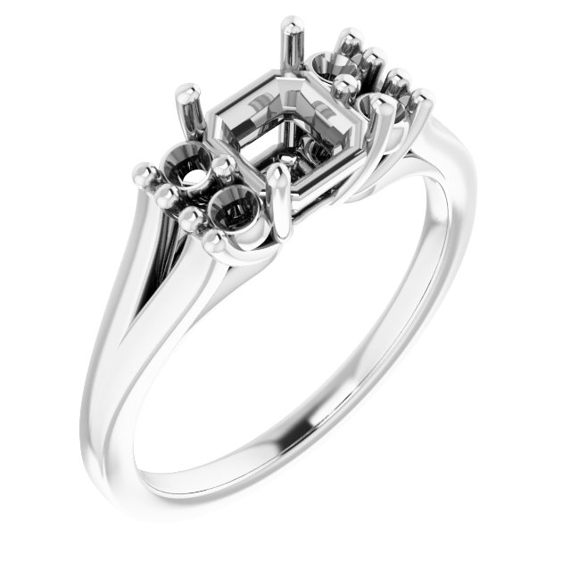 Accented Split Shank Ring