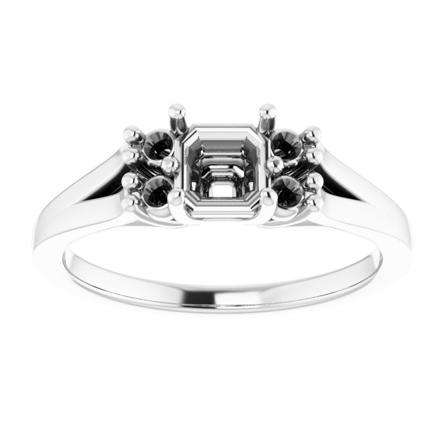 Lab-Grown Emerald & 1/4 CTW Natural Diamond Ring view 3
