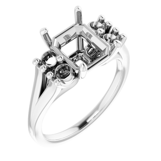 Accented Split Shank Ring