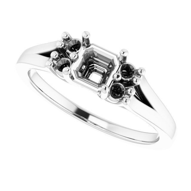 Lab-Grown Emerald & 1/4 CTW Natural Diamond Ring view 5