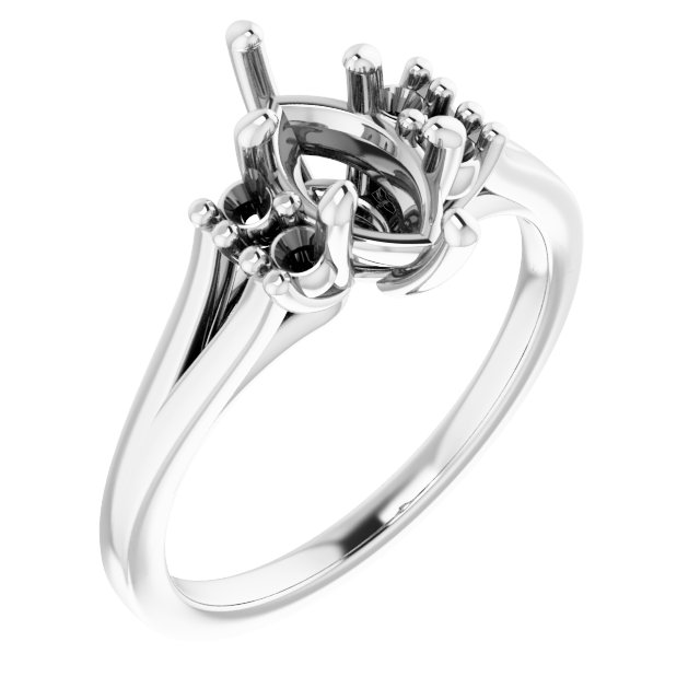 Accented Split Shank Ring
