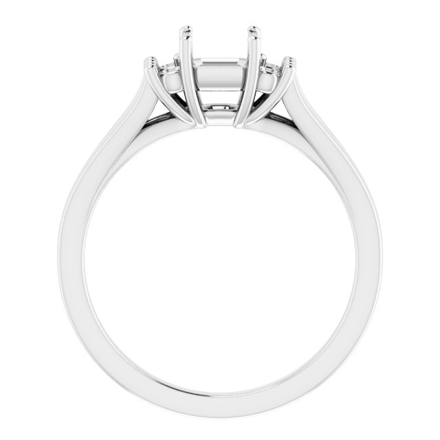 Lab-Grown Emerald & 1/4 CTW Natural Diamond Ring view 2