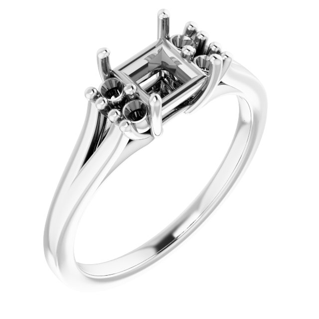Accented Split Shank Ring