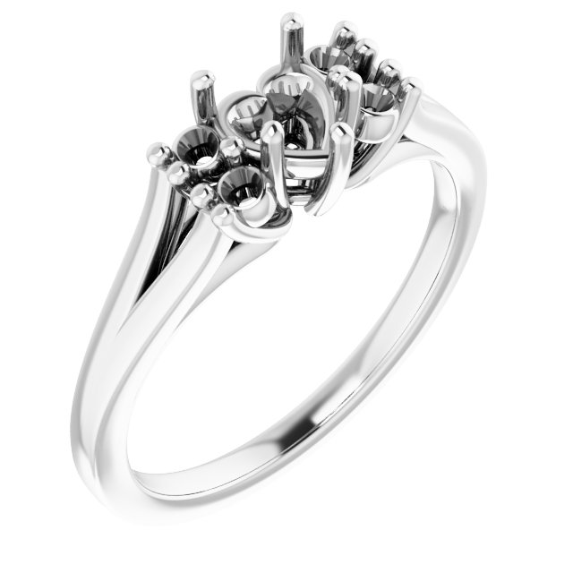 Accented Split Shank Ring