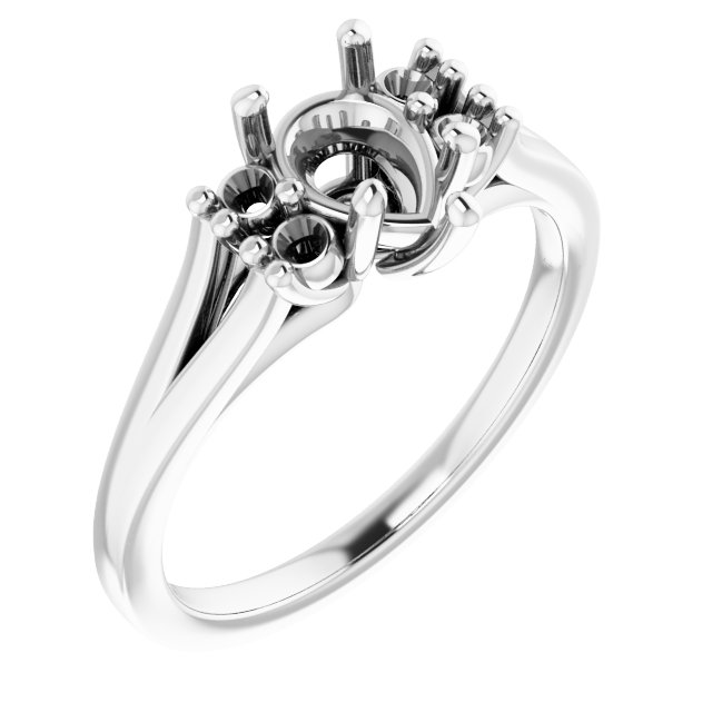 Accented Split Shank Ring