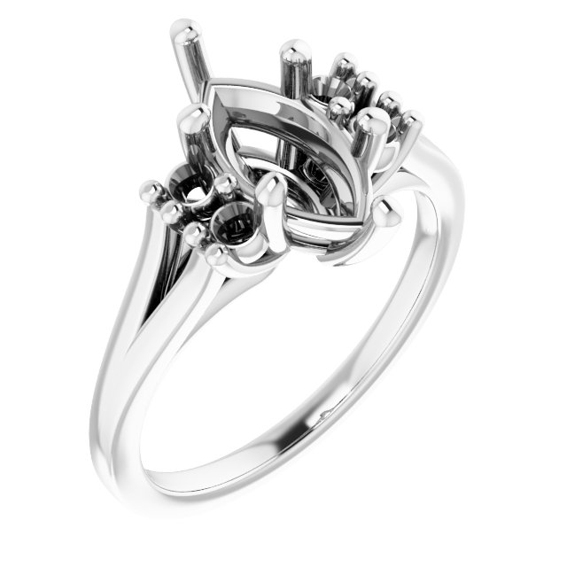 Accented Split Shank Ring