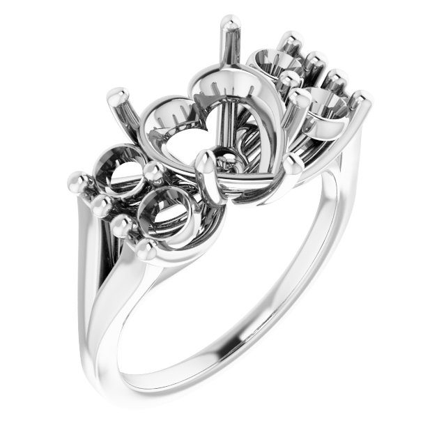 Accented Split Shank Ring