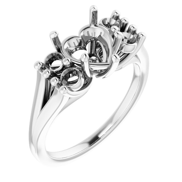 Accented Split Shank Ring