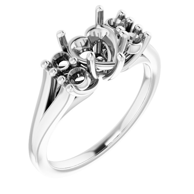Accented Split Shank Ring