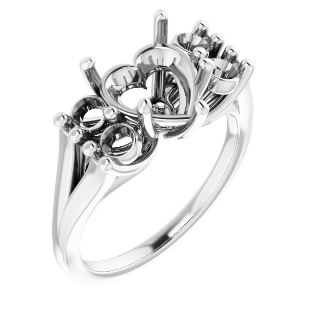 Accented Split Shank Ring