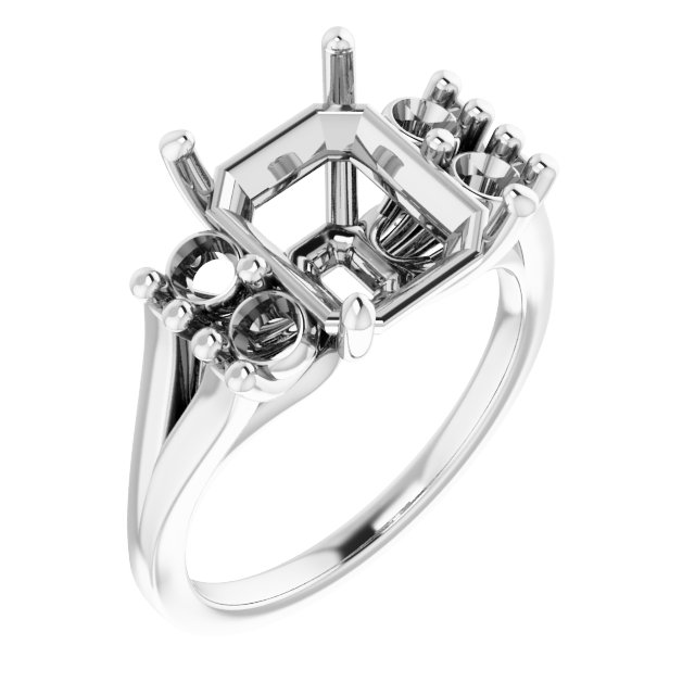 Accented Split Shank Ring